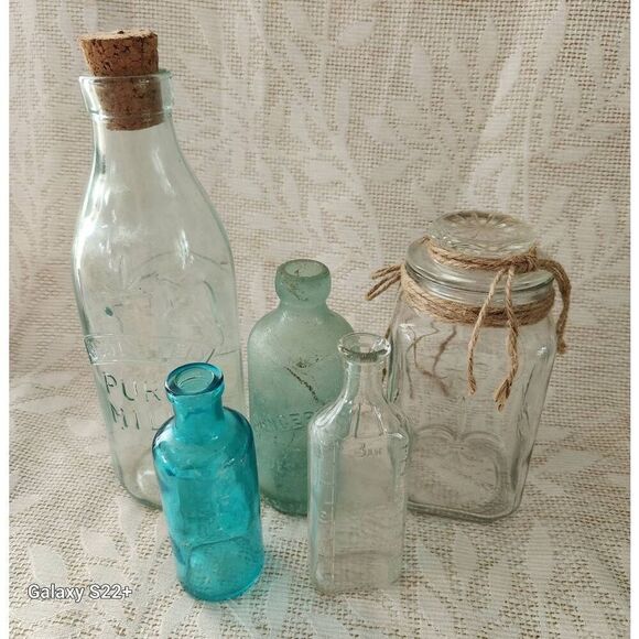 Vintage collectible glass jar and bottles. Take all or choice of one or more - Picture 1 of 7